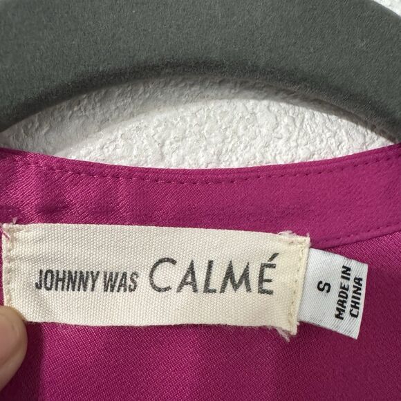Johnny Was Calme Boho Embroidered Top Small Pink Double Tassel Boho Vacation - Picture 2 of 5